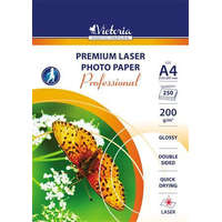 VICTORIA PAPER Fotópapír, lézer, A4, 200 g, fényes, kétoldalas, VICTORIA PAPER Professional (LVLG02)