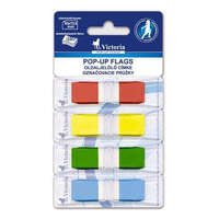 VICTORIA OFFICE Jelölőcímke, műanyag, 4x36 lap, 43x12,5 mm, VICTORIA OFFICE, vegyes szín (LVOJ4)