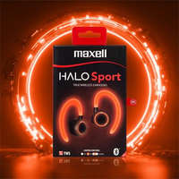 MAXELL Fülhallgató, vezeték nélküli, Bluetooth, mikrofonnal, LED-es fülhallgató, MAXELL Halo Sport, fekete (MXFBTHSB)
