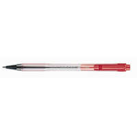 PILOT Golyóstoll, 0,27 mm, nyomógombos, átlátszó tolltest, PILOT BP-S Matic, piros (PBPSMGP)