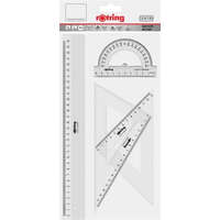 ROTRING Vonalzó készlet, műanyag, ROTRING, víztiszta (R221370)