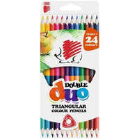 ICO Színes ceruza készlet, kétvégű, háromszögletű, ICO Süni, 24 különböző szín (TICSUKK12)