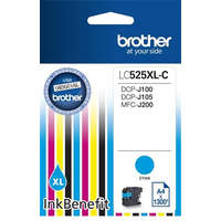 BROTHER LC525XLC Tintapatron DCP-J100, J105 nyomtatókhoz, BROTHER, cián, 1300 oldal (TJBLC525XLC)