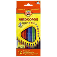 KOH-I-NOOR Színes ceruza készlet, háromszögletű, KOH-I-NOOR Triocolor 3132/12, 12 különböző szín (TKOH313212)