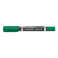 STAEDTLER Alkoholos marker, 0,6/1,5 mm, kúpos, kétvégű, STAEDTLER Lumocolor&reg; duo 348, zöld (TS3485)