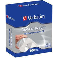 VERBATIM CD/DVD boríték, papír, ablakos, bebújtatós fül, VERBATIM, fehér (V49976)