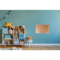 VICTORIA VISUAL Parafatábla, kétoldalas (parafa/parafa), 40x60 cm, fa keret, VICTORIA VISUAL (VVI19)