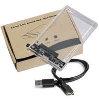BLACKBIRD feketeBIRD SATA Ház 2.5" USB 3.0, 6Gbps, SATA3, átlátszó