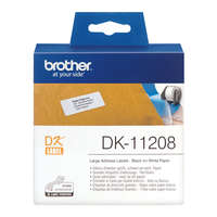 BROTHER BROTHER Etikett címke DK-11208, Nagy etikett címke, Elővágott (stancolt), Fehér alapon fekete, 400 db