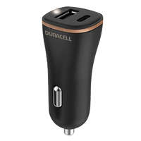 Duracell Autós töltő USB-vel, USB-C 27W Duracell (Fekete)
