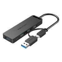 Vention Huib 2in1 USB-C Interface, 4-port USB 3.0 and Power Adapter Vention CHTBB 0.15m