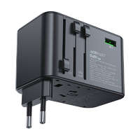 Acefast Multifunctional travel wall charger Acefast Z1, 2xUSB-A, 3xUSB-C, GaN, 67W, US/EU/UK/AU (black)