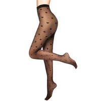 SIEUUOAK SIEUUOAK szív mintás necc harisnya fekete, egy méret - outlet termék