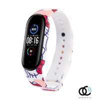 Xiaomi Xiaomi Mi band 5 / 6 szíjak - állatos, cicás, fehér, szilikon