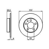 Skoda Roomster hátsó féktárcsa (230mm, hűtetlen) - Hart