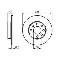 Opel Astra F első féktárcsa (236mm, hűtetlen) - Hart