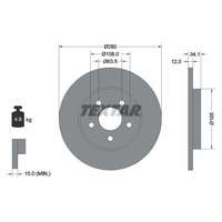 Ford Mondeo 3 hátsó féktárcsa (280mm, hűtetlen) - Textar (92109703)