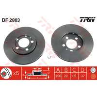 Skoda Octavia 1 első féktárcsa (256mm, hűtött) - TRW