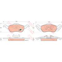Ford Focus 1 első fékbetét készlet (-) - TRW (GDB1358)
