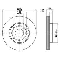 Opel Astra F első féktárcsa (236mm, hűtött) - Hart Premium
