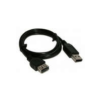  OEM USB-A 2.0 - USB-A 2.0 M/F adatkábel hosszabbító 0.6m fekete