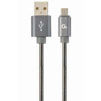  Gembird USB-A 2.0 -> USB-B 2.0 micro M/M adatkábel 2m szürke Premium spiral metal