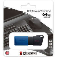  Kingston 64GB DataTraveler Exodia M USB 3.2 Gen 1 pendrive fekete-kék