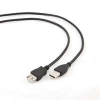  Gembird USB-A 2.0 - USB-A 2.0 M/F adatkábel hosszabbító 4.5m fekete