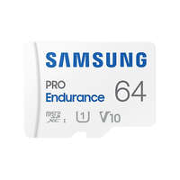 SAMSUNG SAMSUNG Memóriakártya, PRO Endurance microSD kártya 64GB, CLASS 10, UHS-I (SDR104), + SD Adapter, R100/W30