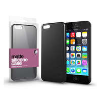 Apple Xprotector Matte, ultra vékony matt szilikon hátlap tok, Apple iPhone 5/5S/SE, fekete