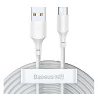  Baseus Simple Wisdom USB-A - Type-C adatkábel, 1,5m, fehér (2db)