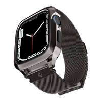  Spigen Metal Fit Pro Apple Watch 8/7 45mm fém szíj, tokkal, grafit fekete