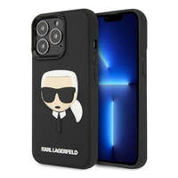 Apple Karl Lagerfeld 3D Rubber Karl&#039;s Head Apple iPhone 14 Pro hátlap tok, fekete