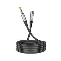  Hoco 3.5mm audio hosszabbító kábel apa / anya kábel, 1m, fekete