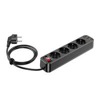  Hoco Aura NS1 power strip 4-bit kábel aljzat, ( 2 x USB QC3.0 18W + Type-C PD) 20W, fekete