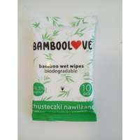 Bamboolove BambooLove környezetbarát, könnyen lebomló, eldobható nedves törlőkendő (10 db)