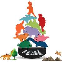 OEM Montessori Fa Egyensúlyozó Állatok Ügyességi Játék Zöld - Animal balance game