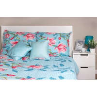 Krepp ágyneműhuzat, Kék virágos, 2 részes (005)