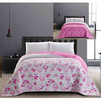  Elegancia kétoldalas ágytakaró, Sweetdreams/Pink virágos-madárkás, 220x240 cm (2749)