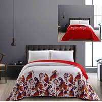 Elegancia BOHO kétoldalas ágytakaró, Bordó-fehér mintás, 170x210 cm (5871)