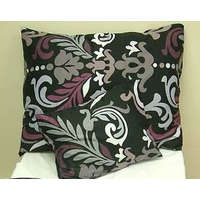 Fekete indás pamut-szatén félpárnahuzat, 50x70 cm