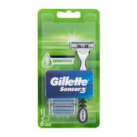 Gillette Gillette Sensor3 Sensitive borotva 1 borotva + 6 borotvabetét férfiaknak