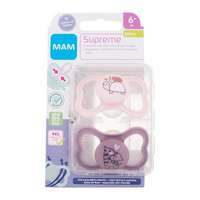 MAM MAM Supreme Silicone Pacifier 6m+ Pink & Violet cumi 2 db gyermekeknek