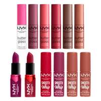 NYX Professional Makeup NYX Professional Makeup Fa La La L.A. Land 12 Days Of Kissmas ajándékcsomagok szájfény 6 db + rúzs 6 db nőknek