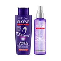 L'Oréal Paris L'Oréal Paris Elseve Color-Vive Purple Shampoo szett sampon 200 ml + öblítést nem igénylő hajápoló 150 ml nőknek