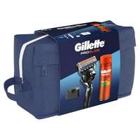 Gillette Gillette ProGlide ajándékcsomagok ProGlide borotva 1 db + Fusion Shave Gel Sensitive borotvagél 200 ml + borotvatartó + kozmetikai táska férfiaknak