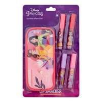 Lip Smacker Lip Smacker Disney Princess Lip Gloss & Pouch Set ajándékcsomagok szájfény 4 x 6 ml + kozmetikai táska gyermekeknek
