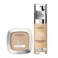 L'Oréal Paris L'Oréal Paris True Match Super-Blendable Foundation szett alapozó 30 ml Változat 2.N + púder 9 g Változat 4.N Neutral nőknek