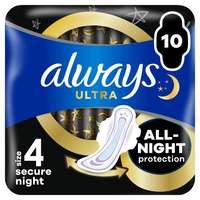 Always Always Ultra Secure Night egészségügyi betét szárnyas éjszakai intimbetét 10 db nőknek