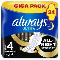 Always Always Ultra Secure Night egészségügyi betét szárnyas éjszakai intimbetét 24 db nőknek